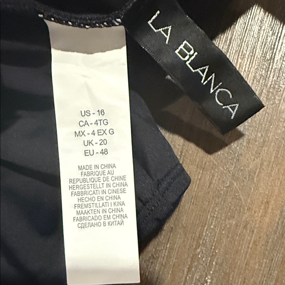 NWT La Blanca Women's Black One-Piece Swimsuit‎ Size 16 - Picture 10 of 11